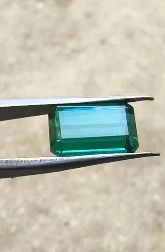 3.05 CTS Green Tourmaline In Emerald Cut
