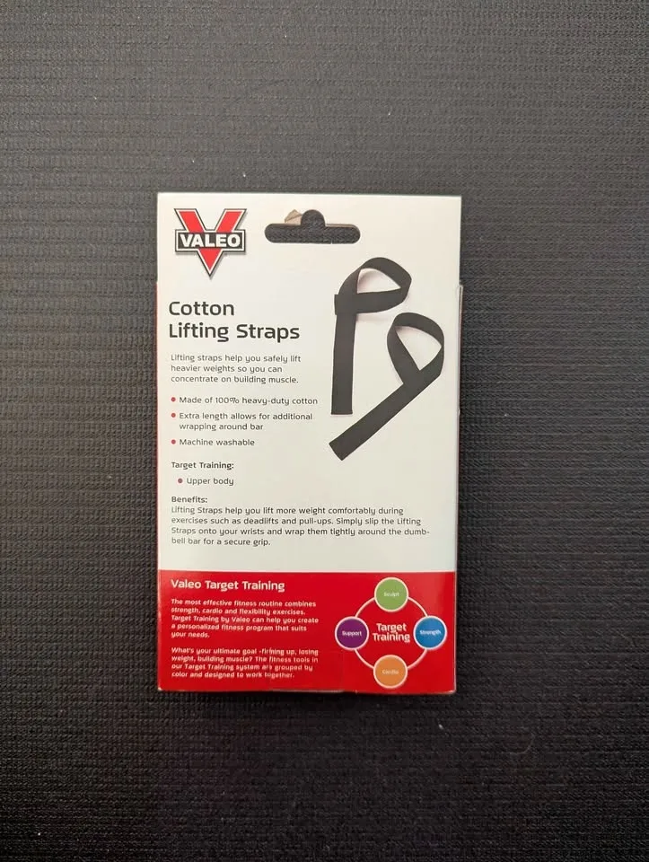 Valeo Cotton Lifting Straps - New in Box image indicator(2)