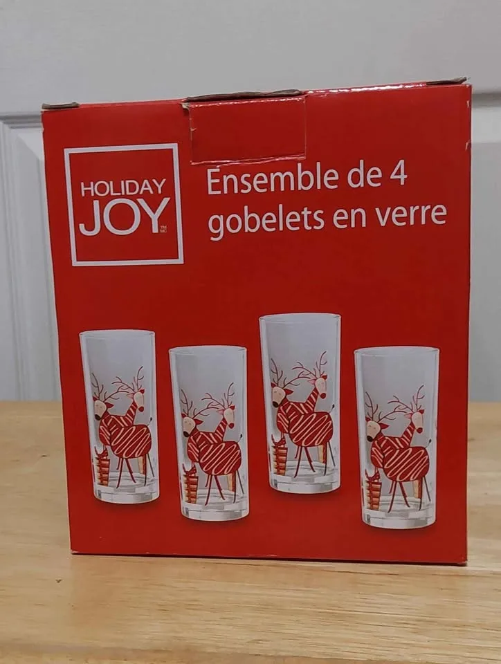 Christmas glassware, set of 4 glasses image indicator(2)
