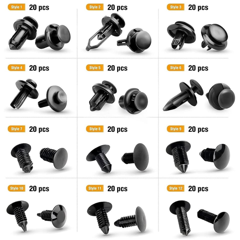 240 Retainer clips+5 fastener Remover Car Plastic Rivets Kit - photo 3