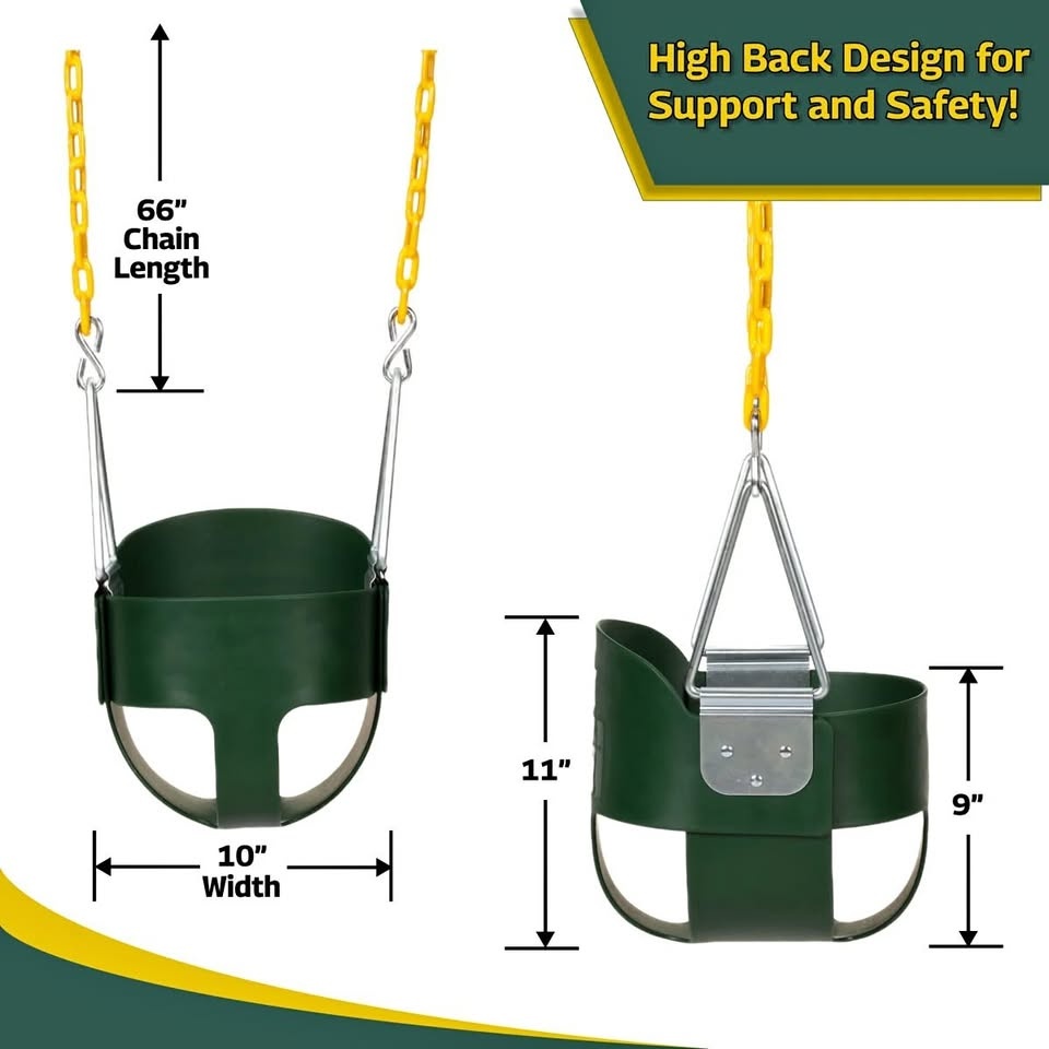 Toddler Swing Metal/Plastic Bucket Swing with Chains