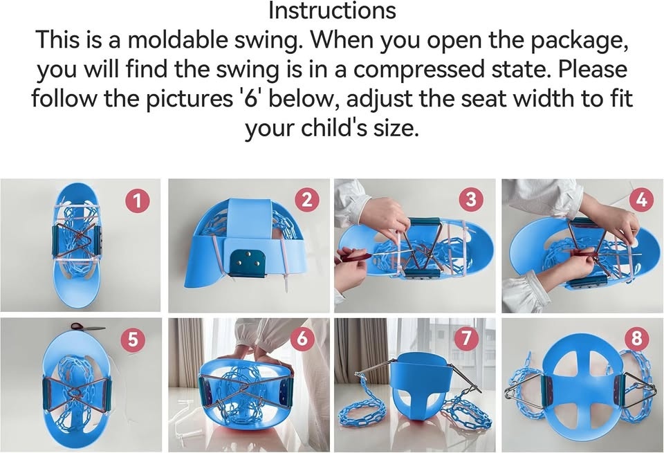 Toddler Swing Metal/Plastic Bucket Swing with Chains - photo 2