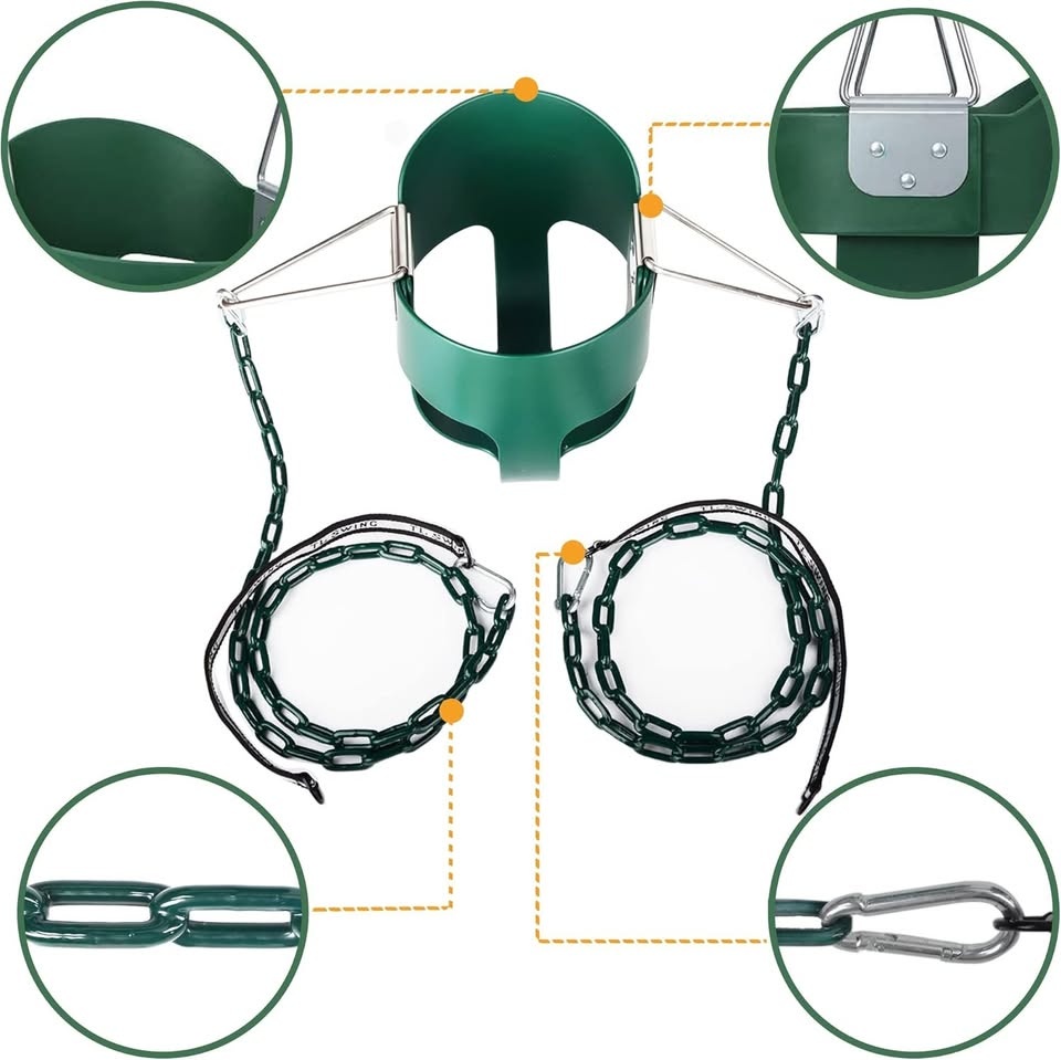 Toddler Swing Metal/Plastic Bucket Swing with Chains - photo 3