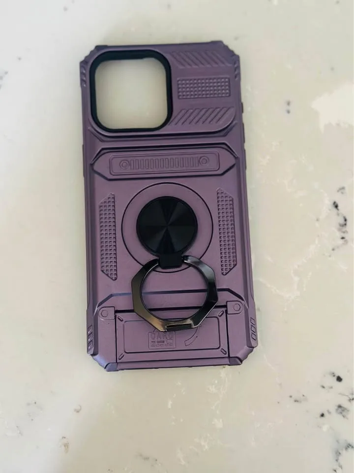 Purple iPhone 15 Pro Max Case with 360° Ring - New image indicator(4)