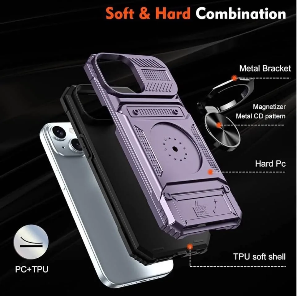 Purple iPhone 15 Pro Max Case with 360° Ring - New image indicator(10)