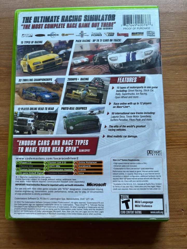 Codemasters XBOX TOCA RACE DRIVER 2 - photo 2