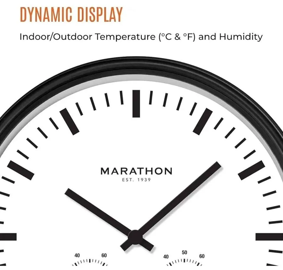 MARATHON Waterproof Wall Clock image indicator(4)