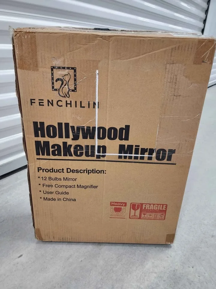FENCHILIN Lighted Makeup Mirror Hollywood Mirror image indicator(8)