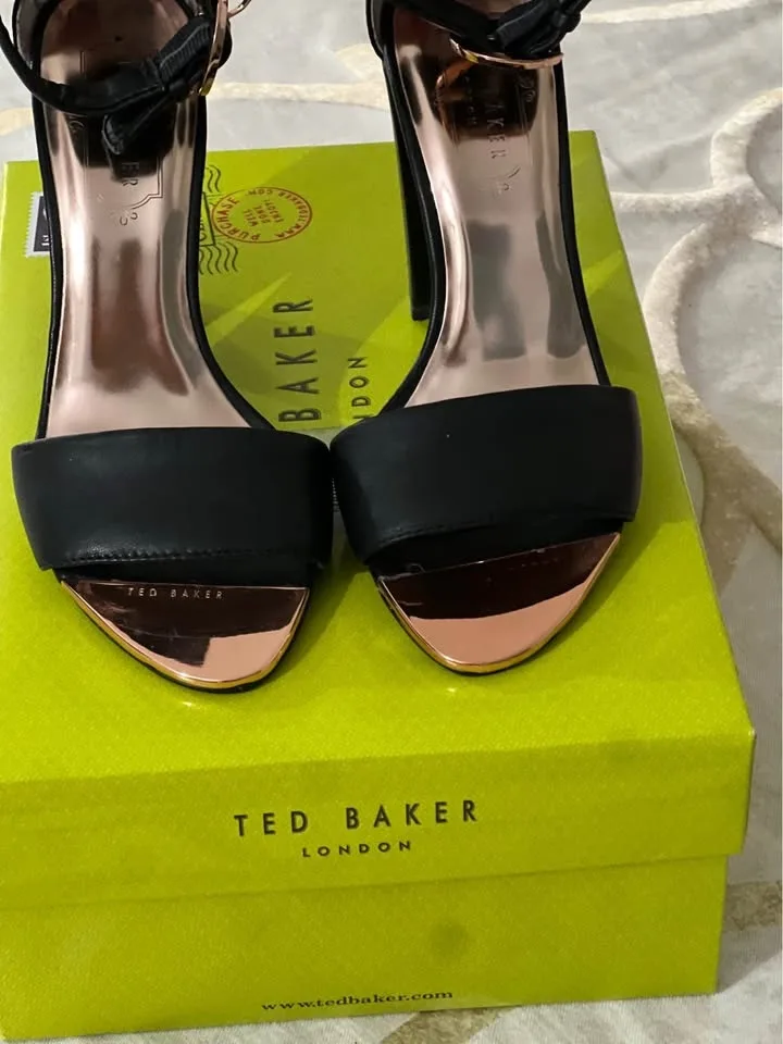 Ted Baker Black Leather Block Heel Sandals image indicator(2)