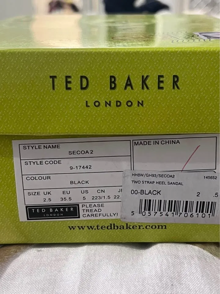 Ted Baker Black Leather Block Heel Sandals image indicator(5)