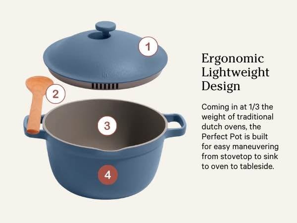 Our Place BLUE POT non toxic ceramic beautiful - photo 4