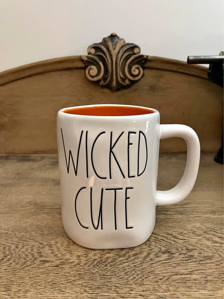 Rae Dunn Halloween wicked cute double sided mug