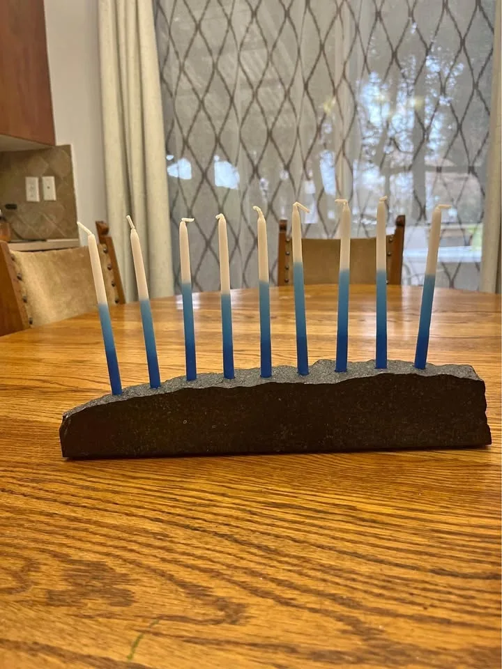 Modern Basalt Stone Hanukkiah / Menorah 🕎