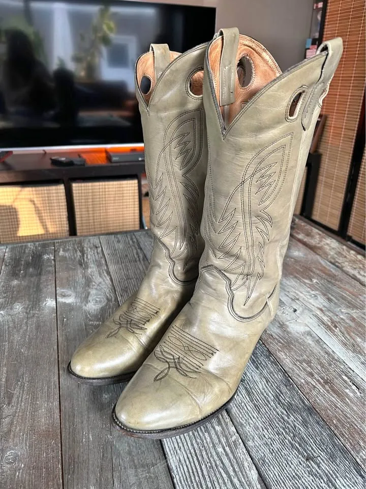 Mens Cowboy Boots Green Leather Alberta Boot Co. Calgary thumbnail