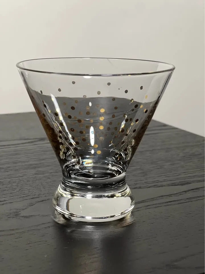 Cosmo Martini Lowball Glasses w/Gold Dots Set of 4 image indicator(3)