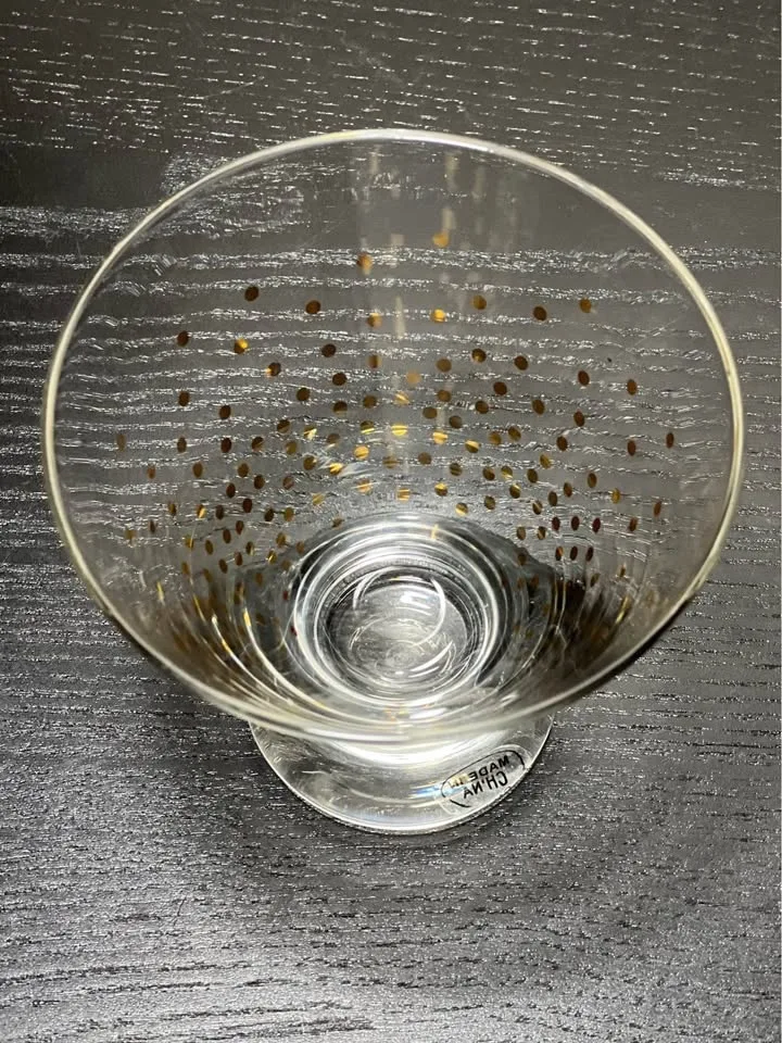 Cosmo Martini Lowball Glasses w/Gold Dots Set of 4 image indicator(4)