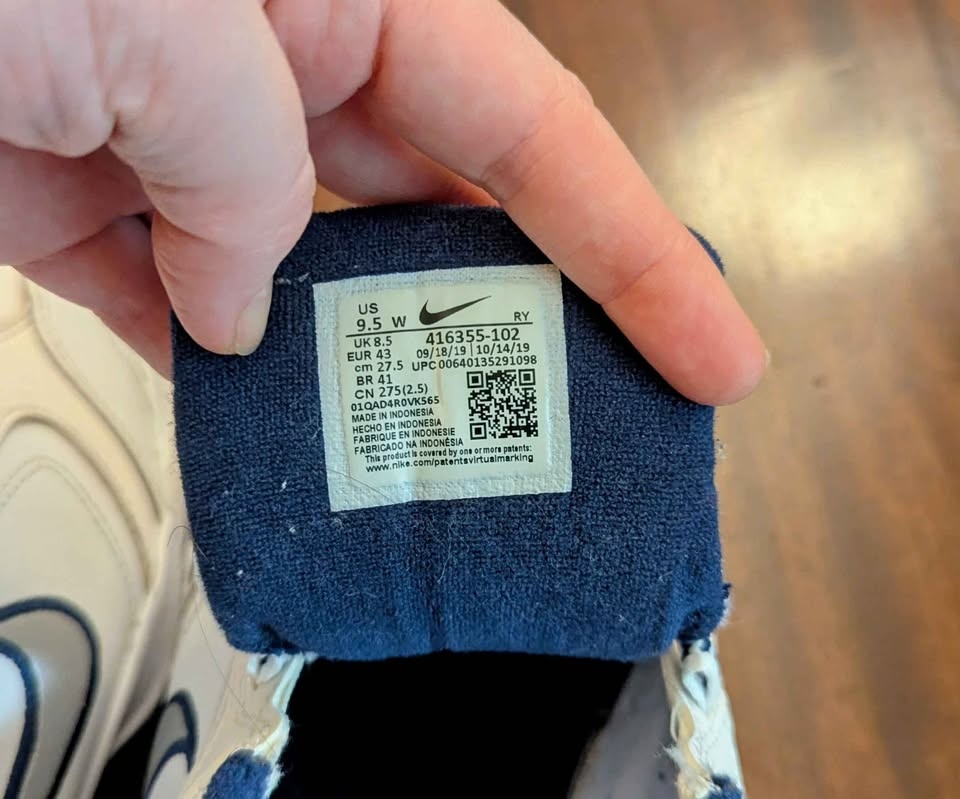 Size 9.5W - Nike Air Monarch IV - White/Navy - Needs Laces - photo 3