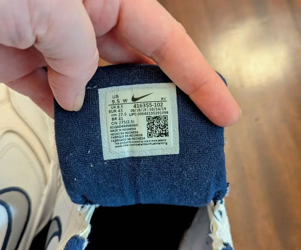 Size 9.5W - Nike Air Monarch IV - White/Navy - Needs Laces image indicator(3)