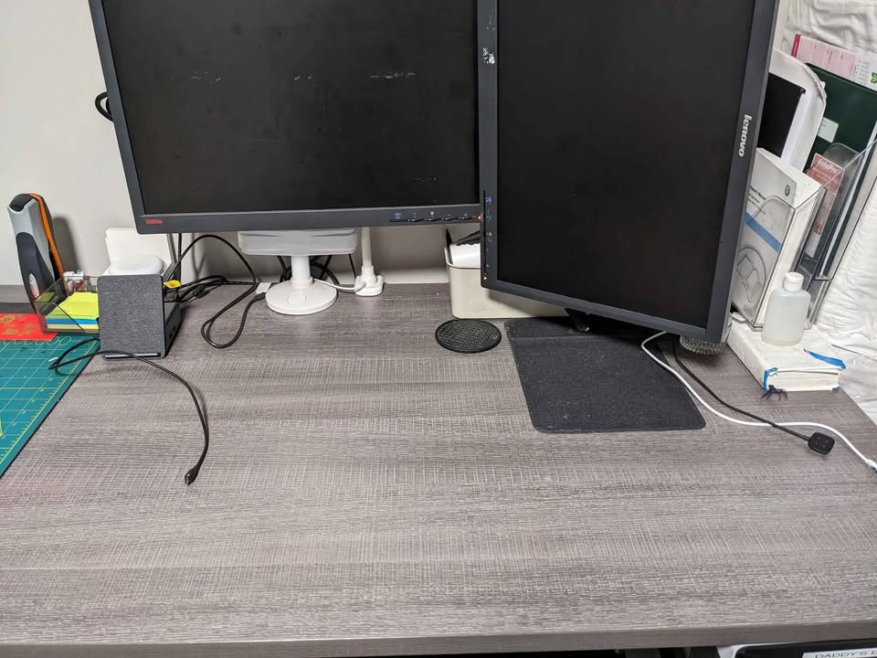 Bestar Sit and Stand Desk with Monitor Arms - photo 2