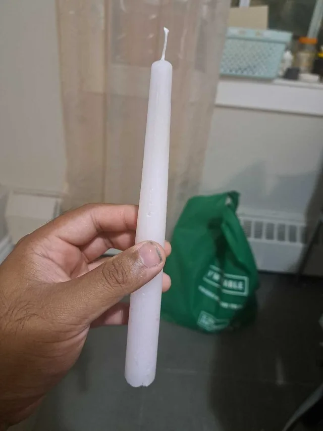Long candle white colour