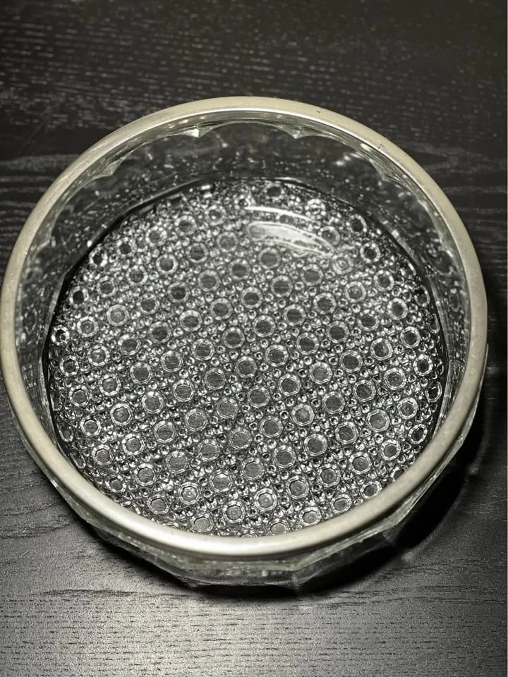 Vintage Cut Glass Bowl Silver Rim England 8.75" image indicator(3)