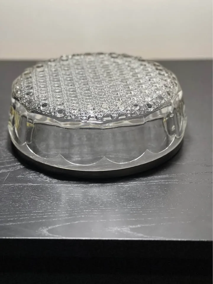 Vintage Cut Glass Bowl Silver Rim England 8.75" image indicator(4)