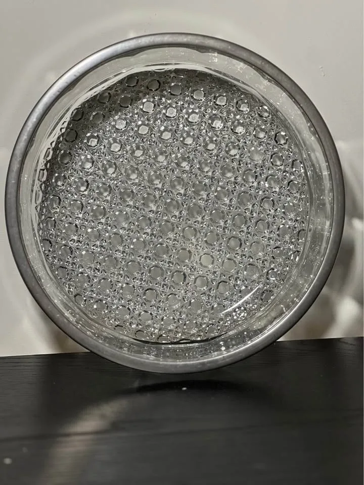 Vintage Cut Glass Bowl Silver Rim England 8.75" image indicator(6)