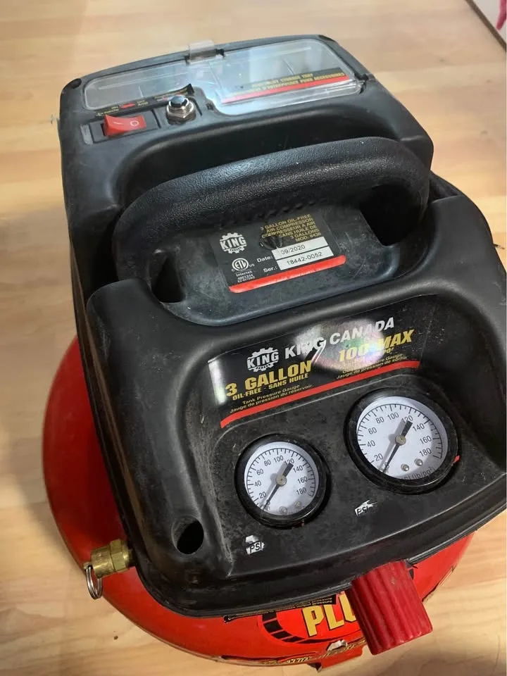 King Canada 3-Gallon Air Compressor – Oil-Free – 100 PSI image indicator(2)