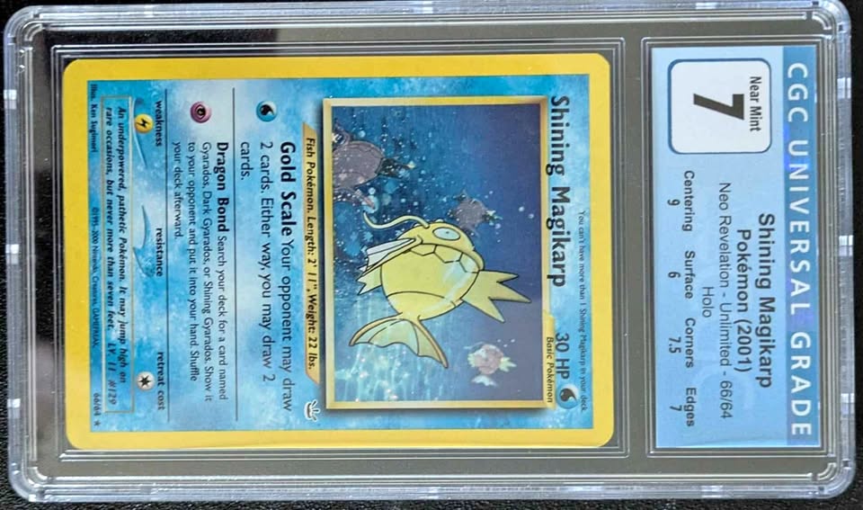 2001 Pokemon Neo Revelation Shining Magikarp CGC/PSA 7