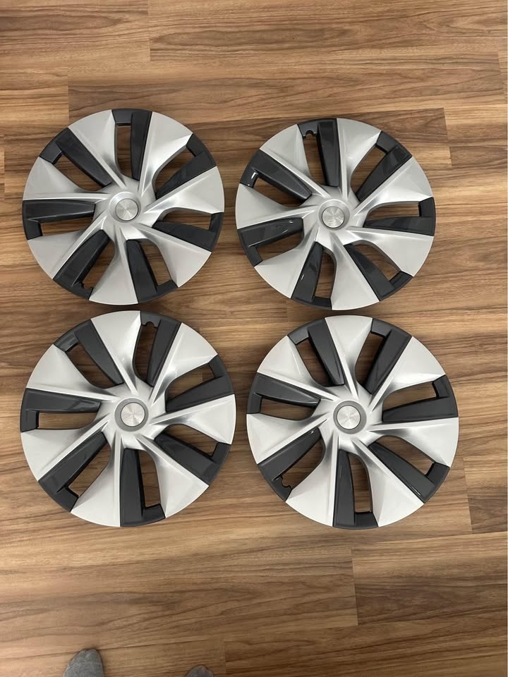 Set of 4 OEM 2020-2024 Tesla Model Y 19" Gemini Hubcap Wheel Cov - photo 4