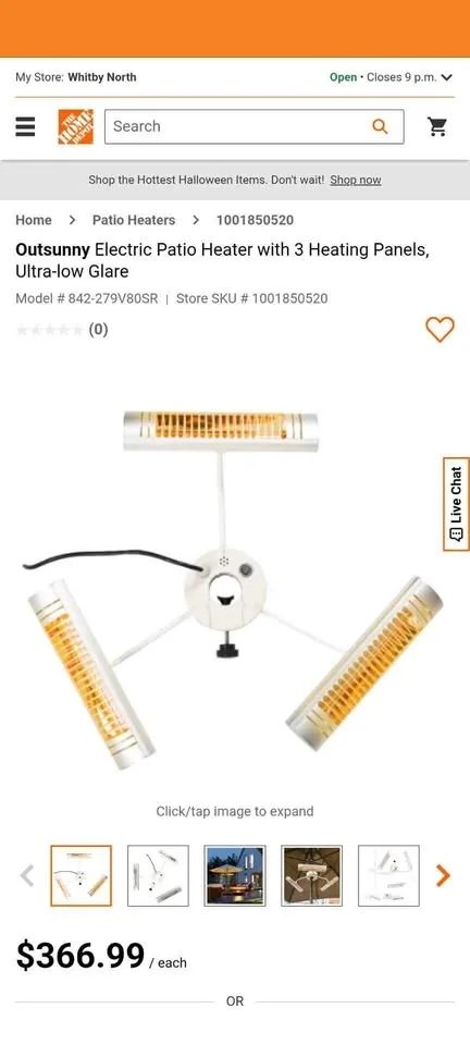 Outsunny 3 Panel Parasol Heater image indicator(7)
