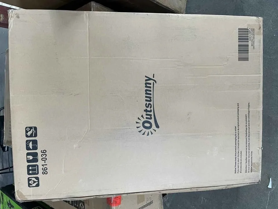 Outsunny Folding Round Tempered Glass Metal Table image indicator(6)