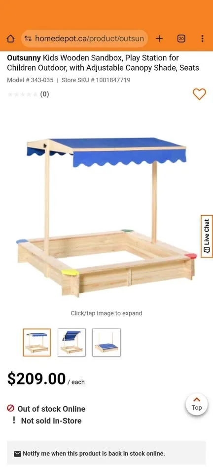 Outsunny Kids Wooden Sandbox with Canopy & Seats image indicator(9)