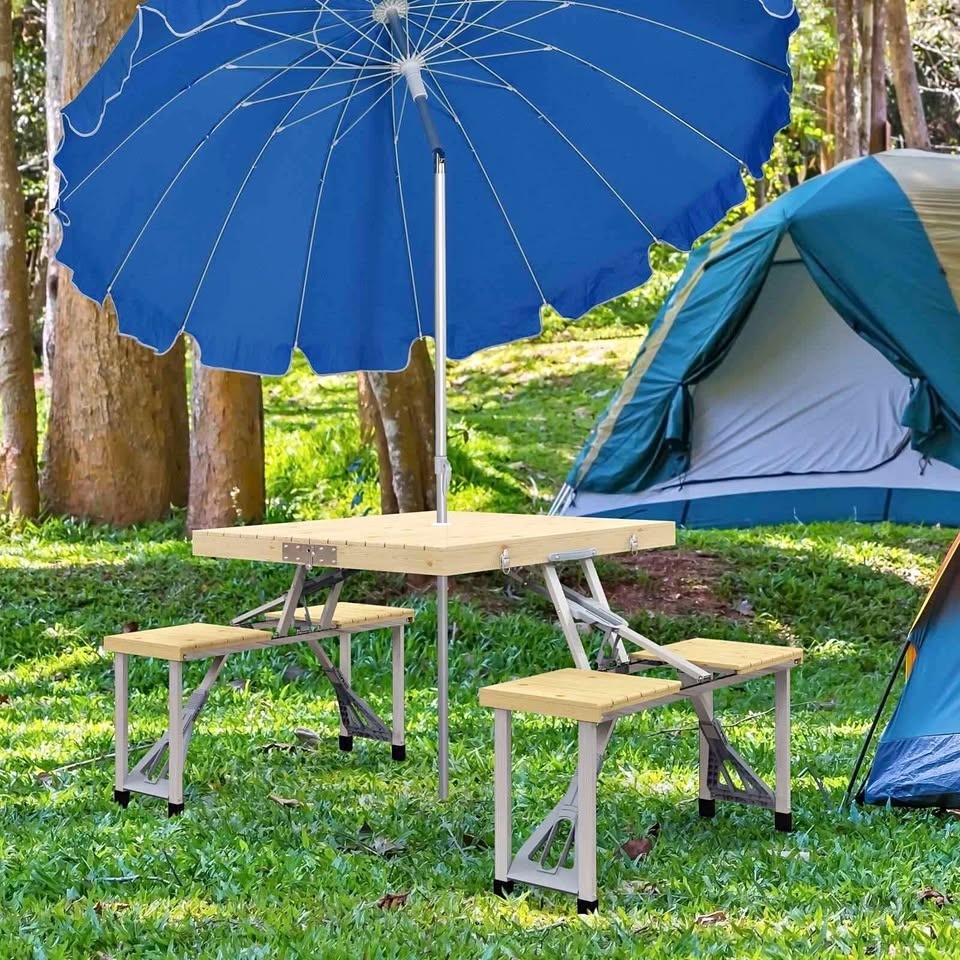 Outsunny Folding Picnic Table with Seats