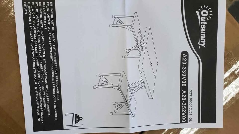 Outsunny Folding Picnic Table with Seats - photo 5