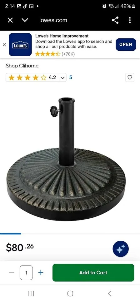 CLIHOME BRONZE PATIO UMBRELLA BASE