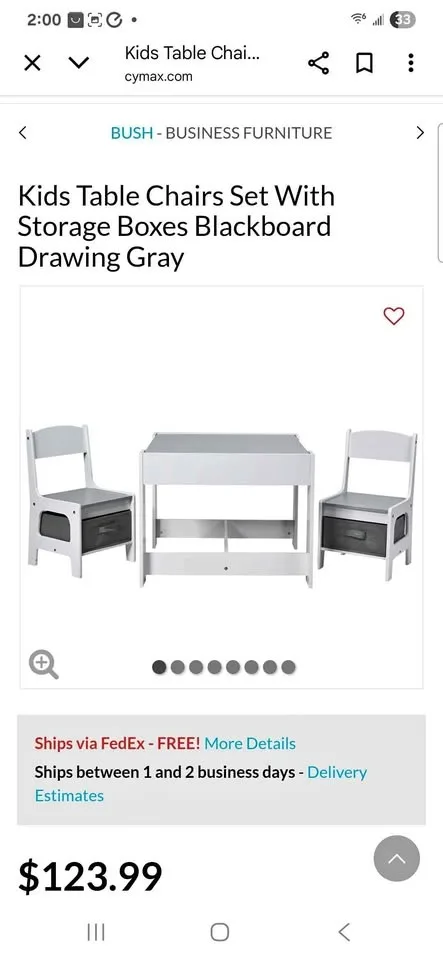 KIDS TABLE CHAIRS SET WITH STORAGE BOXES GRAY