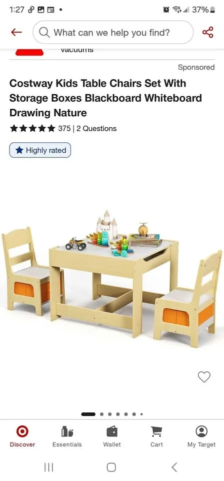 KIDS TABLE CHAIRS SET WITH STORAGE BOXES BLACKBOARD