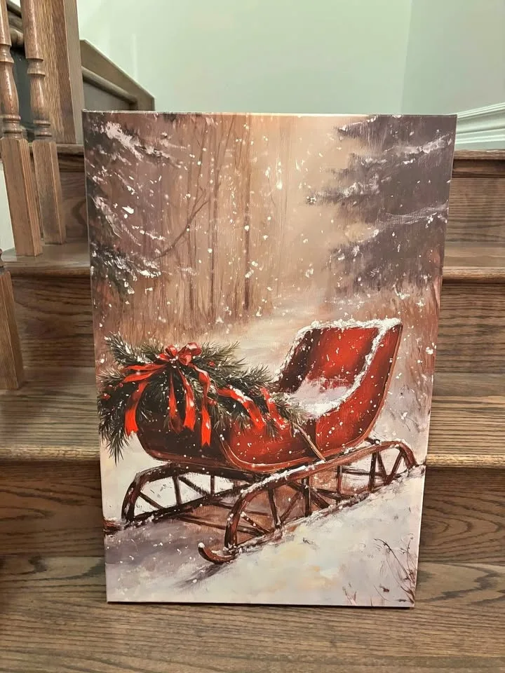 Christmas Sleigh Canvas-Ready To Hang Wall Art