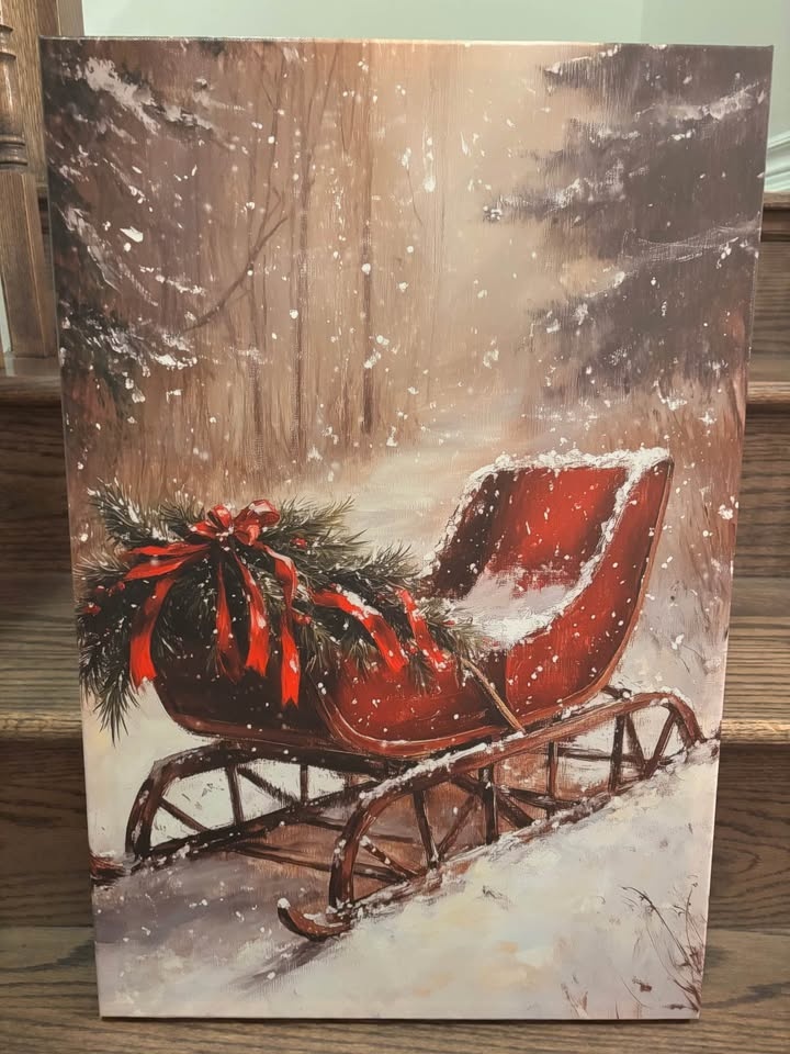 Christmas Sleigh Canvas-Ready To Hang Wall Art - photo 4