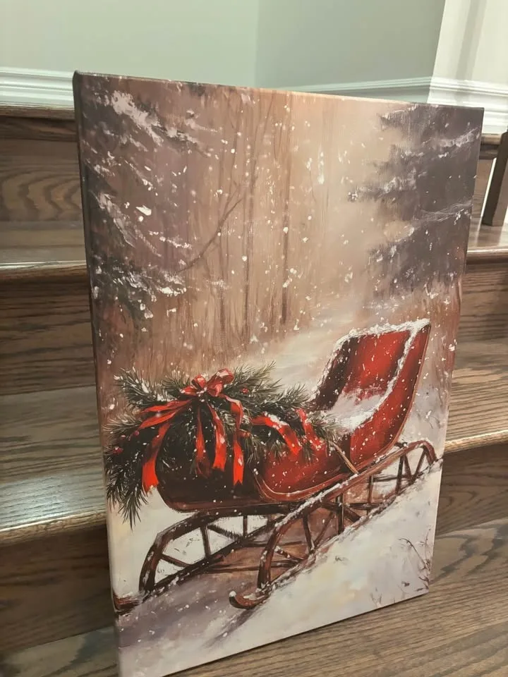 Christmas Sleigh Canvas-Ready To Hang Wall Art image indicator(5)