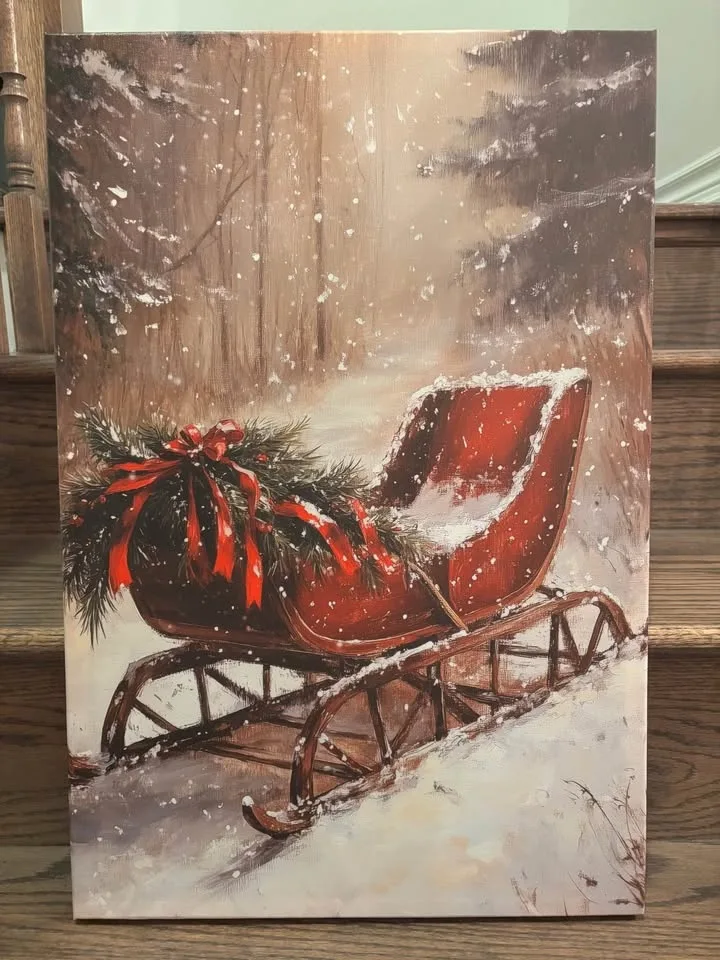 Christmas Sleigh Canvas-Ready To Hang Wall Art image indicator(6)