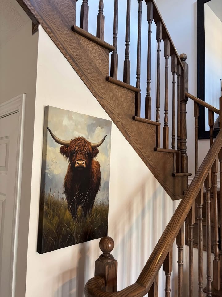 Farmhouse Highland Cow Canvas Wall Art - photo 3