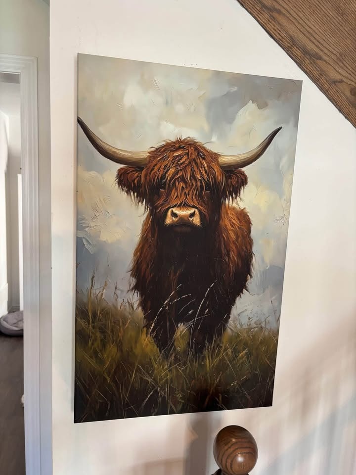 Farmhouse Highland Cow Canvas Wall Art - photo 4