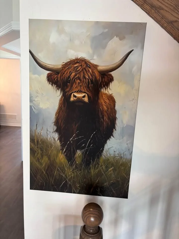 Farmhouse Highland Cow Canvas Wall Art image indicator(6)