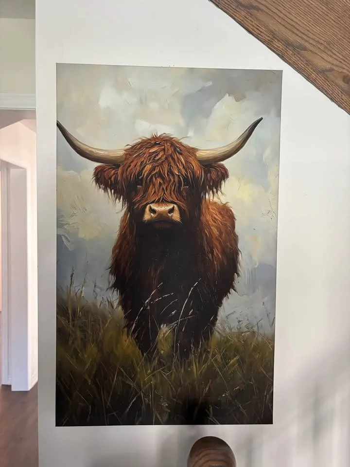 Farmhouse Highland Cow Canvas Wall Art image indicator(9)