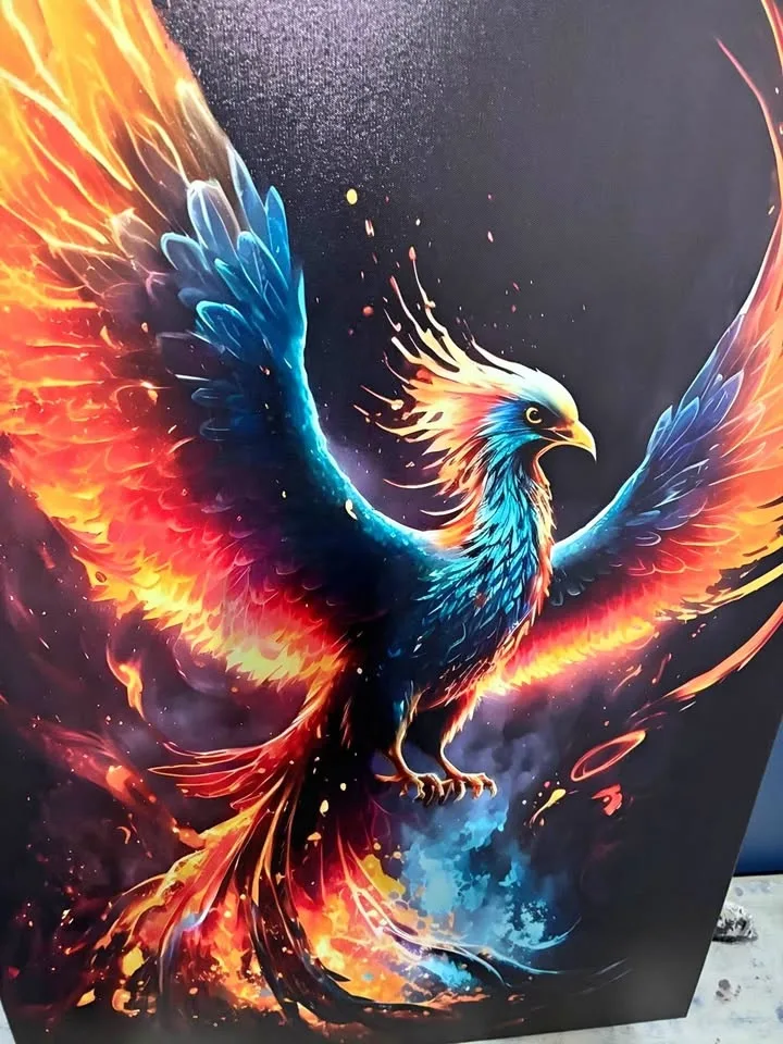 XL Phoenix Canvas Wall Art-Ready To Hang Slightly Imperfect