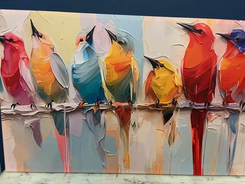 LG Colourful Birds Canvas Wall Art-Ready To Hang image indicator(3)