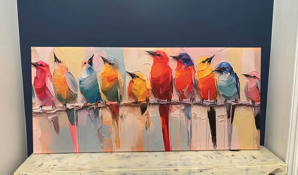 LG Colourful Birds Canvas Wall Art-Ready To Hang image indicator(4)