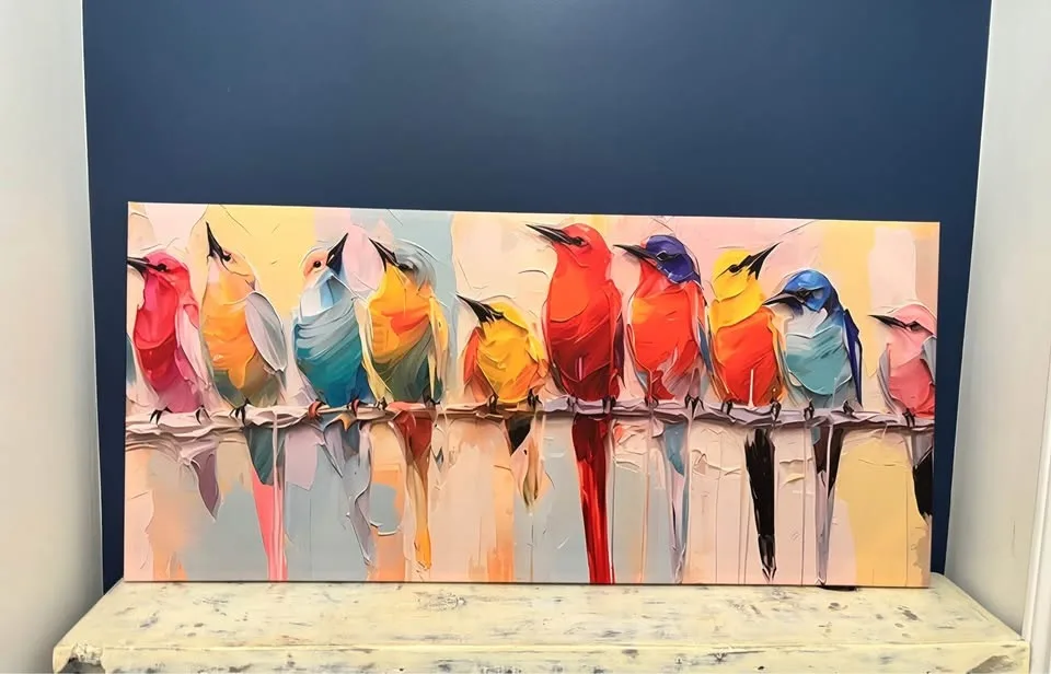 LG Colourful Birds Canvas Wall Art-Ready To Hang image indicator(7)